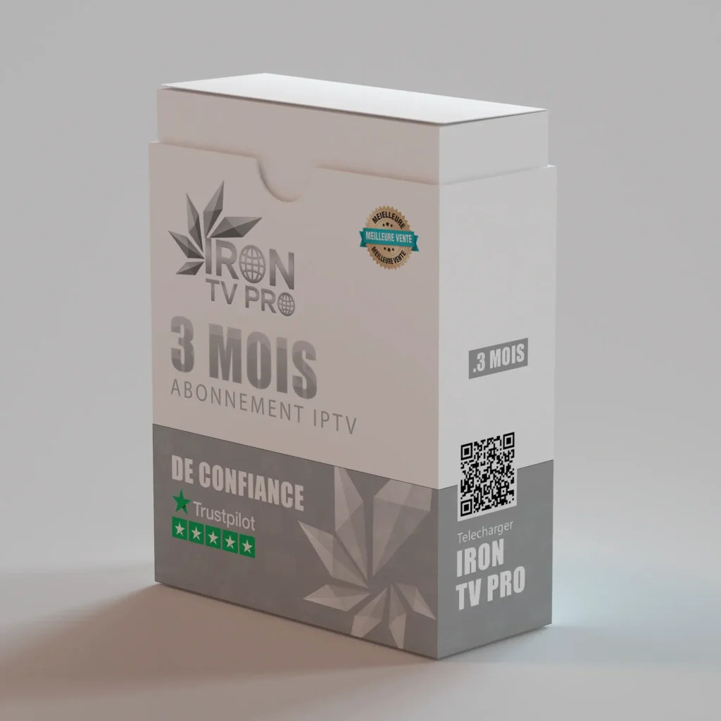 Visuel du produit Abonnement IPTV 3 Mois avec IRON TV PRO – Application officielle, fiable et compatible avec Smart TV, Android et iOS