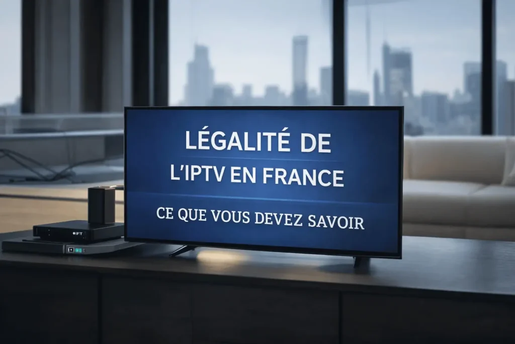 IPTV légale en France expliquée par Iron TV Pro sur une télévision moderne